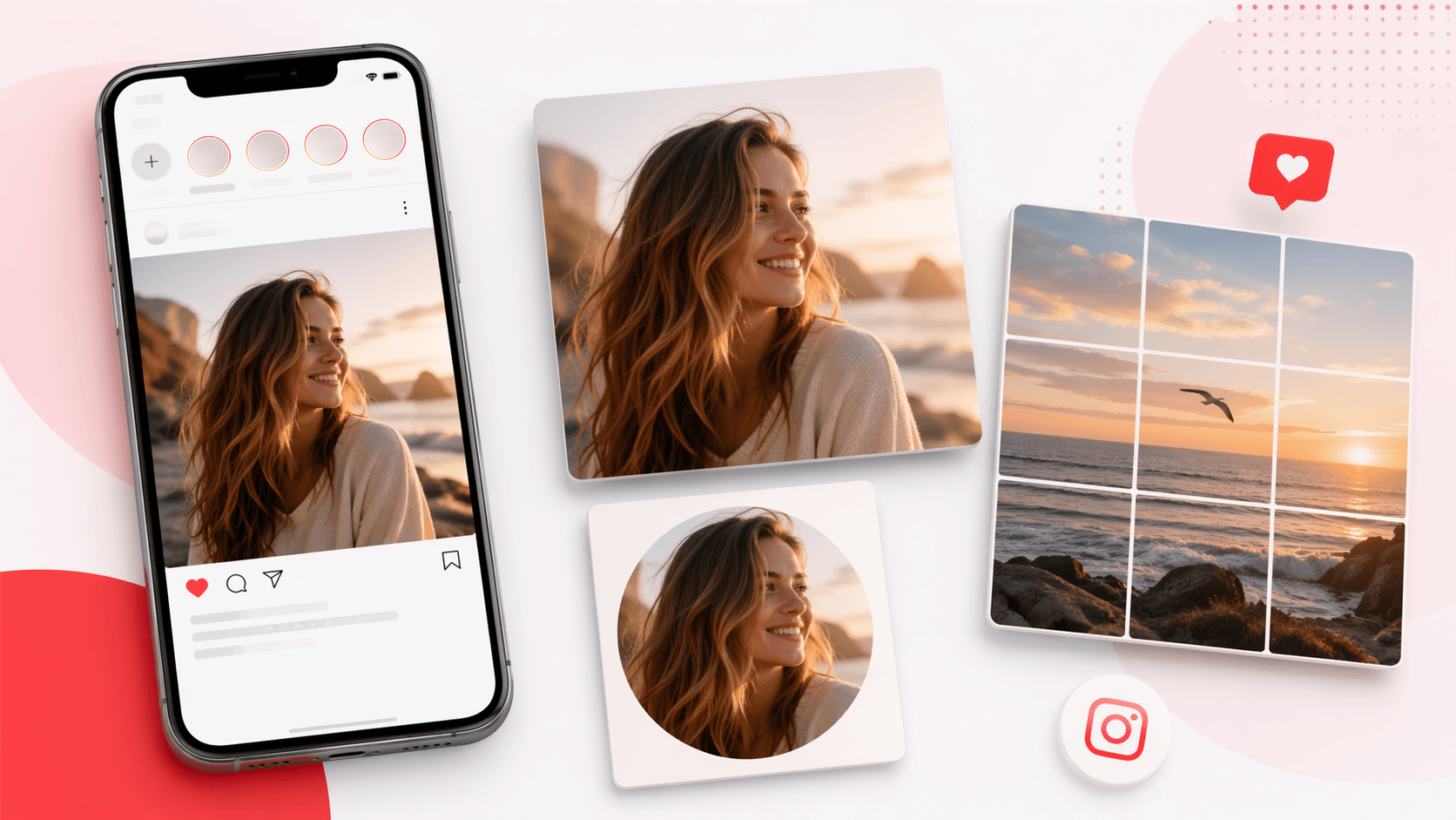 Instagram square image maker preview for 1080x1080 feed posts and profile pictures